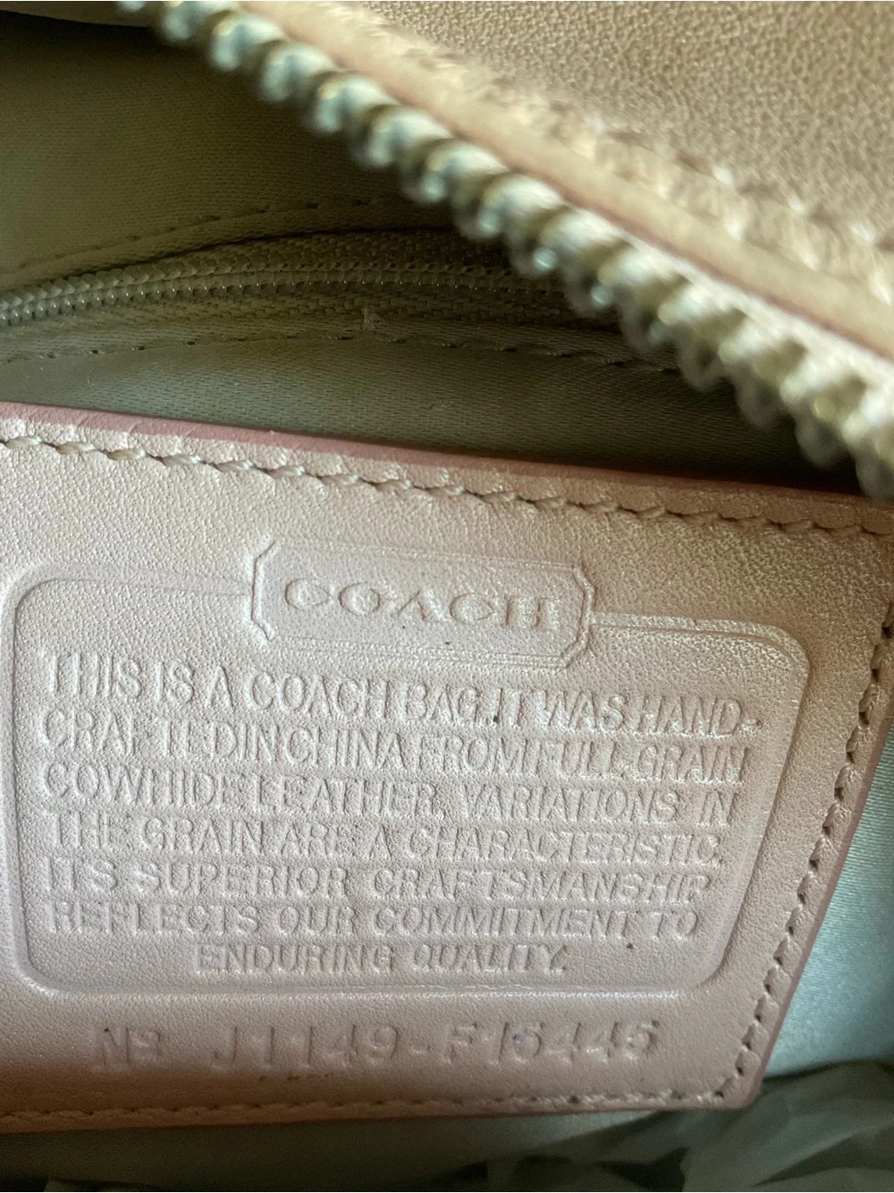 Coach Blush Pink Leather Satchel with Top Handles